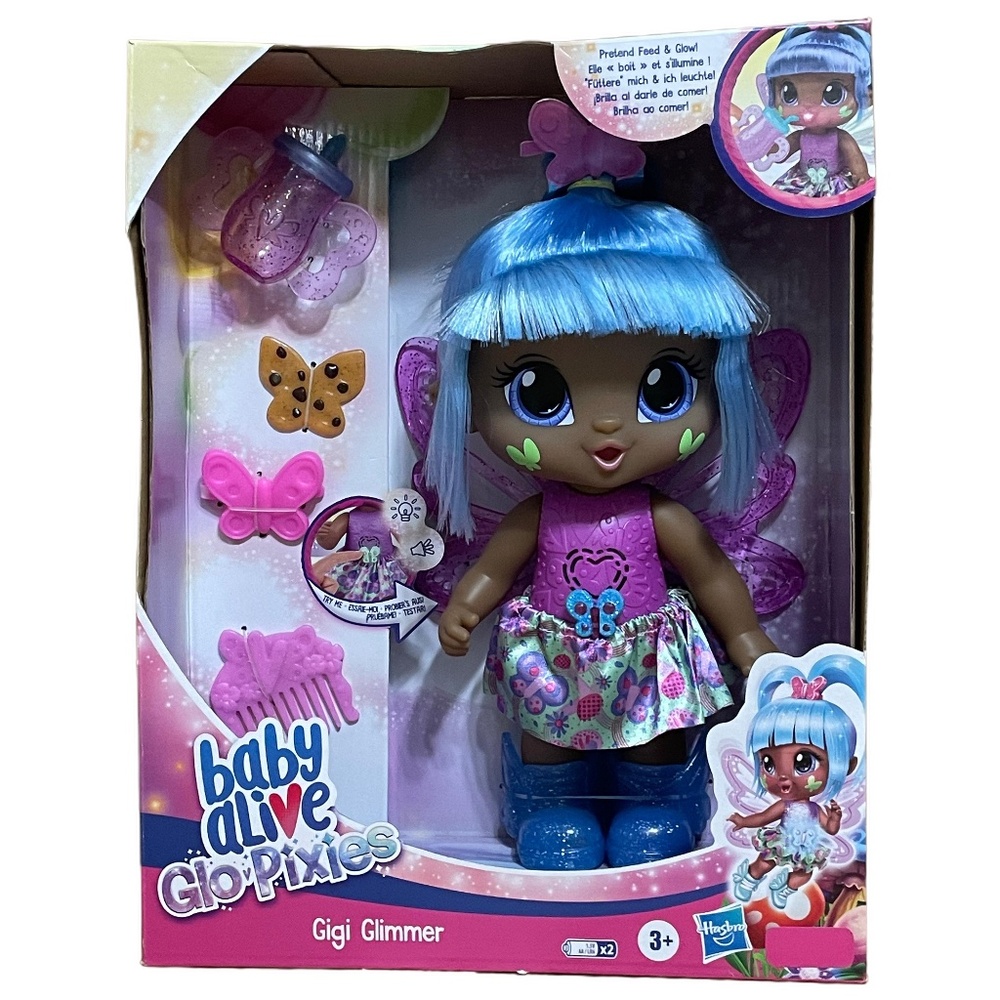Baby Alive GloPixies Doll, Gigi Glimmer, Glowing Pixie Doll Toy Collection NEW!
